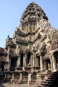Най-горното ниво и най-високата кула на Angkor Wat символизираща планината Меру